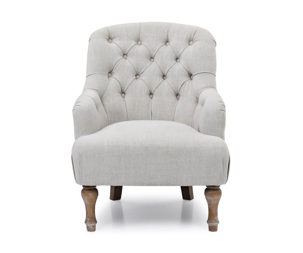 Kyoto Furniture Bianca Cream Linen Accent Chair