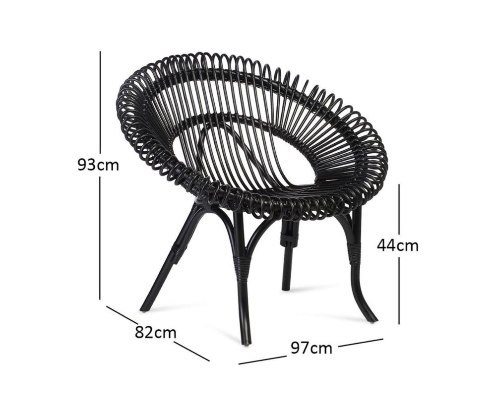 Desser Shanghai Black Rattan Chair