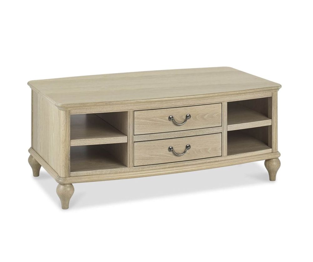 Bentley Designs Bordeaux Chalk Oak Coffee Table with Drawers