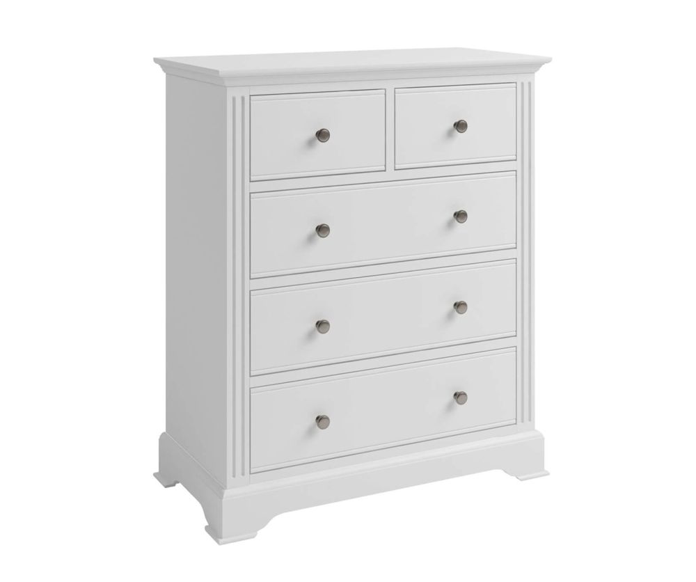 FD Essential Bolton White 2 Over 3 Drawer Chest