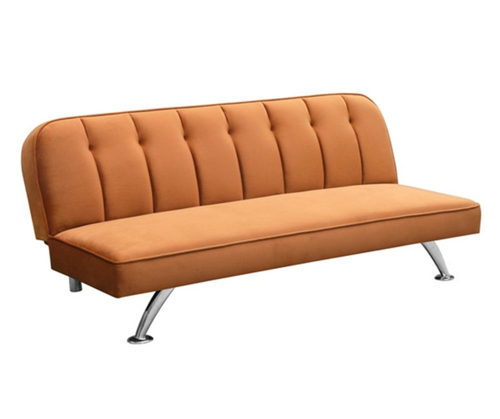 LPD Brighton Orange Velvet Sofa Bed