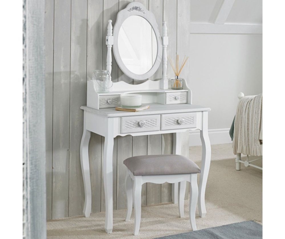 LPD Brittany White and Grey Dressing Table Only