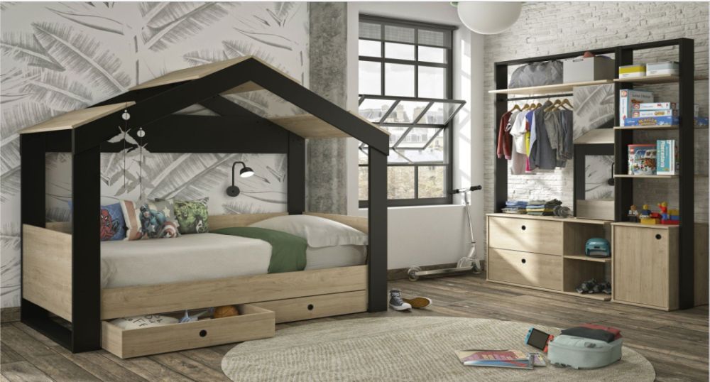 Gami Duplex Natural Chestnut Cabin Bed Frame
