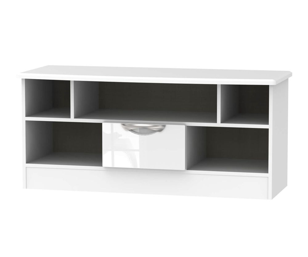 Welcome Furniture Camden High Gloss White 1 Drawer Open TV Unit