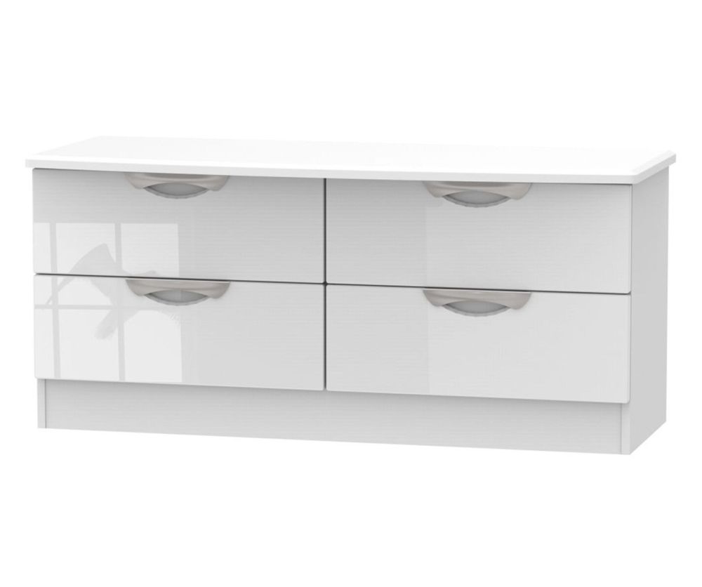 Welcome Furniture Camden High Gloss White 4 Drawer Bed Box