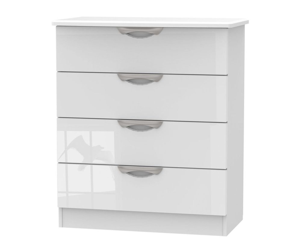 Welcome Furniture Camden High Gloss White 4 Drawer Chest