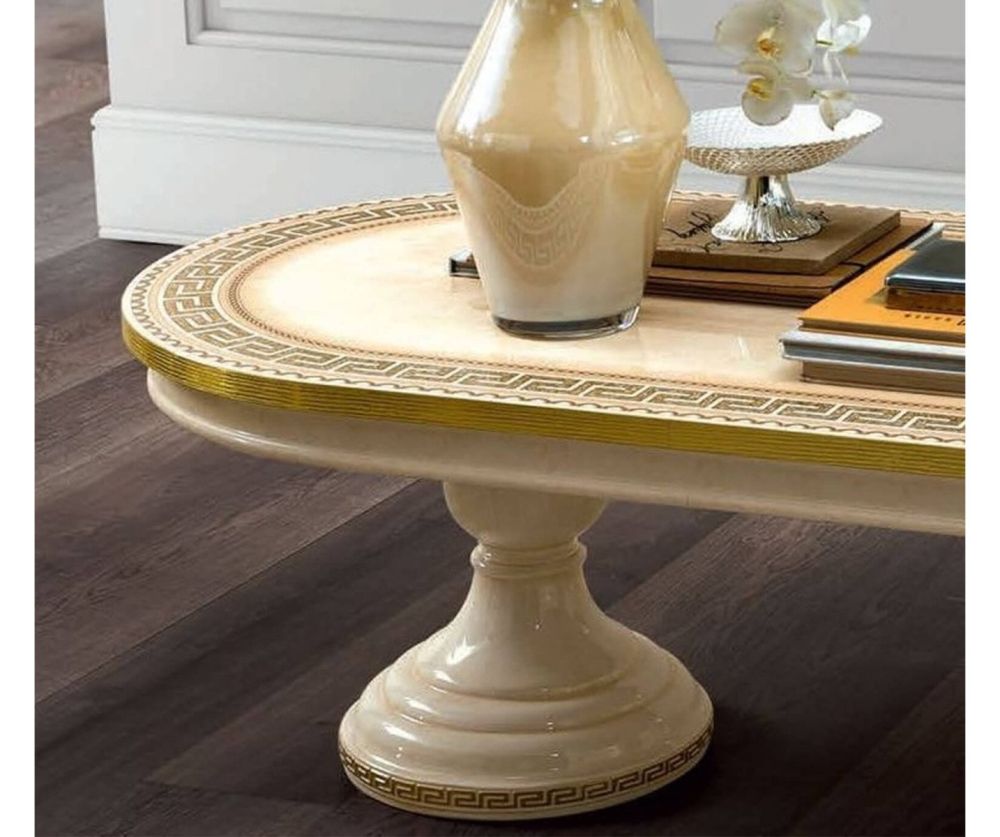 Camel Group Aida Ivory and Gold Coffee Table
