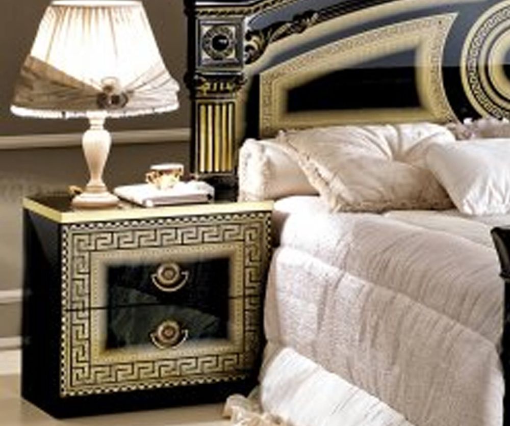 Camel Group Aida Black and Gold Night Table