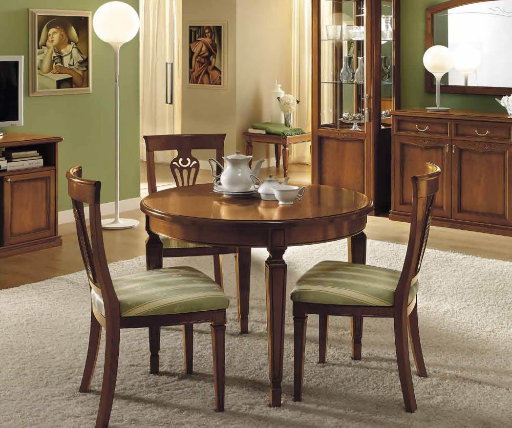 Camel Group Nostalgia Walnut Round Extension Dining Table