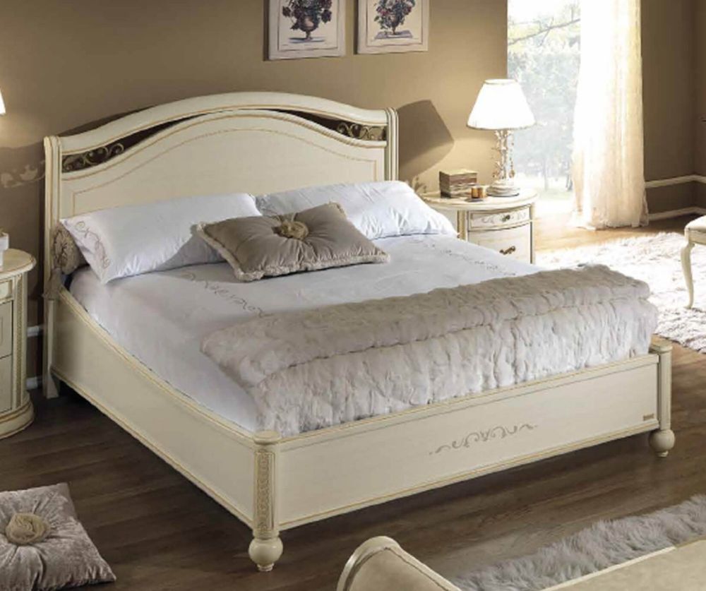 Camel Group Siena Ivory Finish Legno Bed Frame with Storage