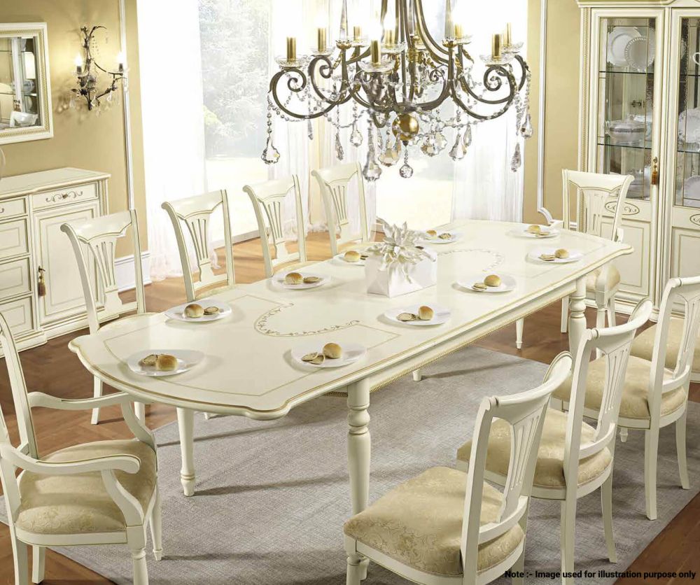 Camel Group Siena Ivory Finish Rectangular Extension Dining Table