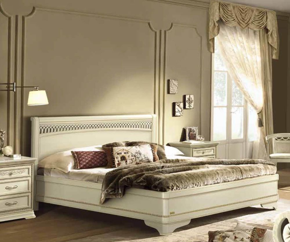 Camel Group Torriani Ivory Finish Tiziano Bed with Storage