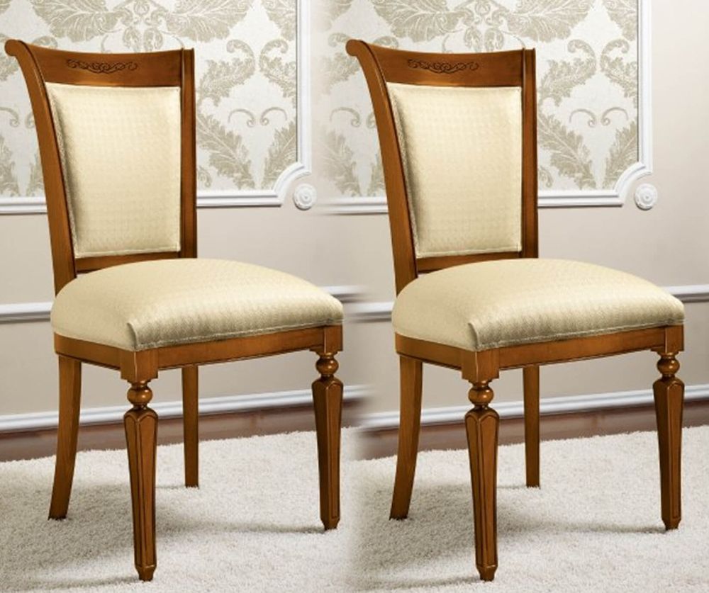 Camel Group Torriani Walnut Finish Dining Chair in Pair