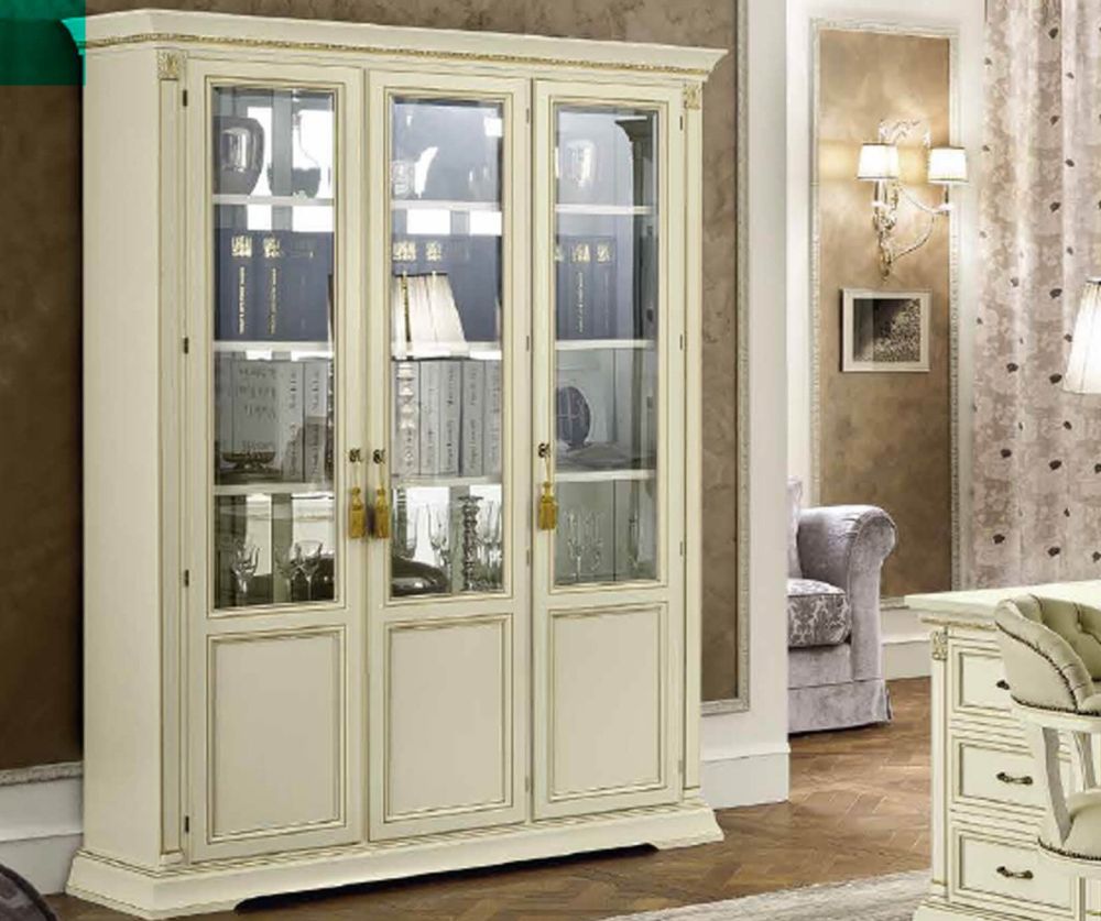 Camel Group Treviso White Ash Finish 3 Door Display Cabinet