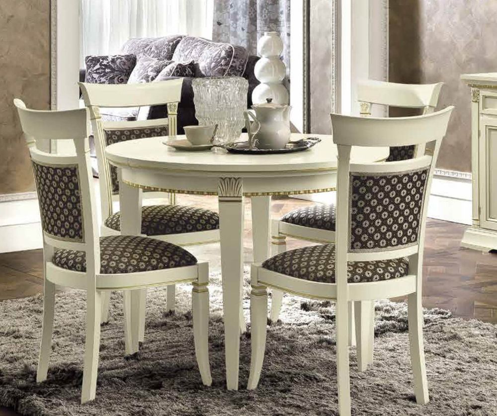 Camel Group Treviso White Ash Finish Round Extension Dining Table Only