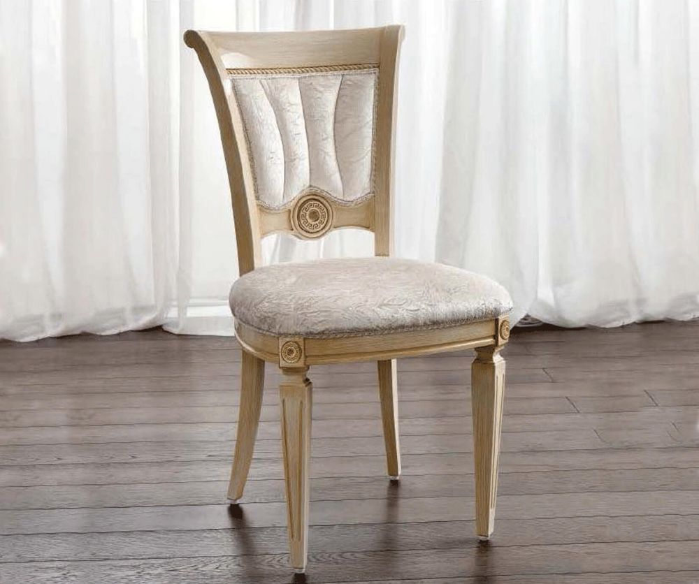 Camel Group Aida Ivory and Gold Dining Chair in Pair