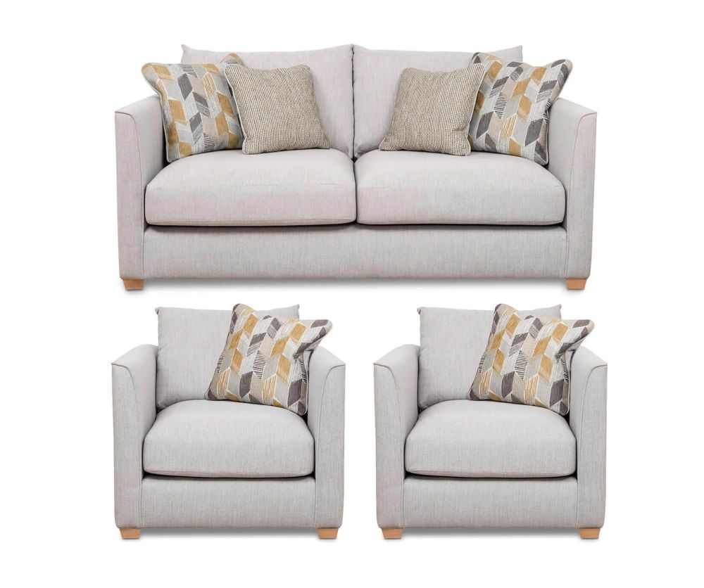 Buoyant Upholstery Carter Fabric 3+1+1 Sofa Set
