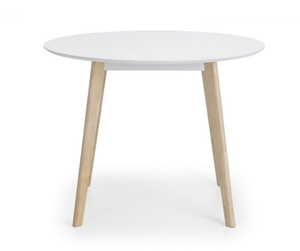 Julian Bowen Casa White and Oak Round Dining Table Only