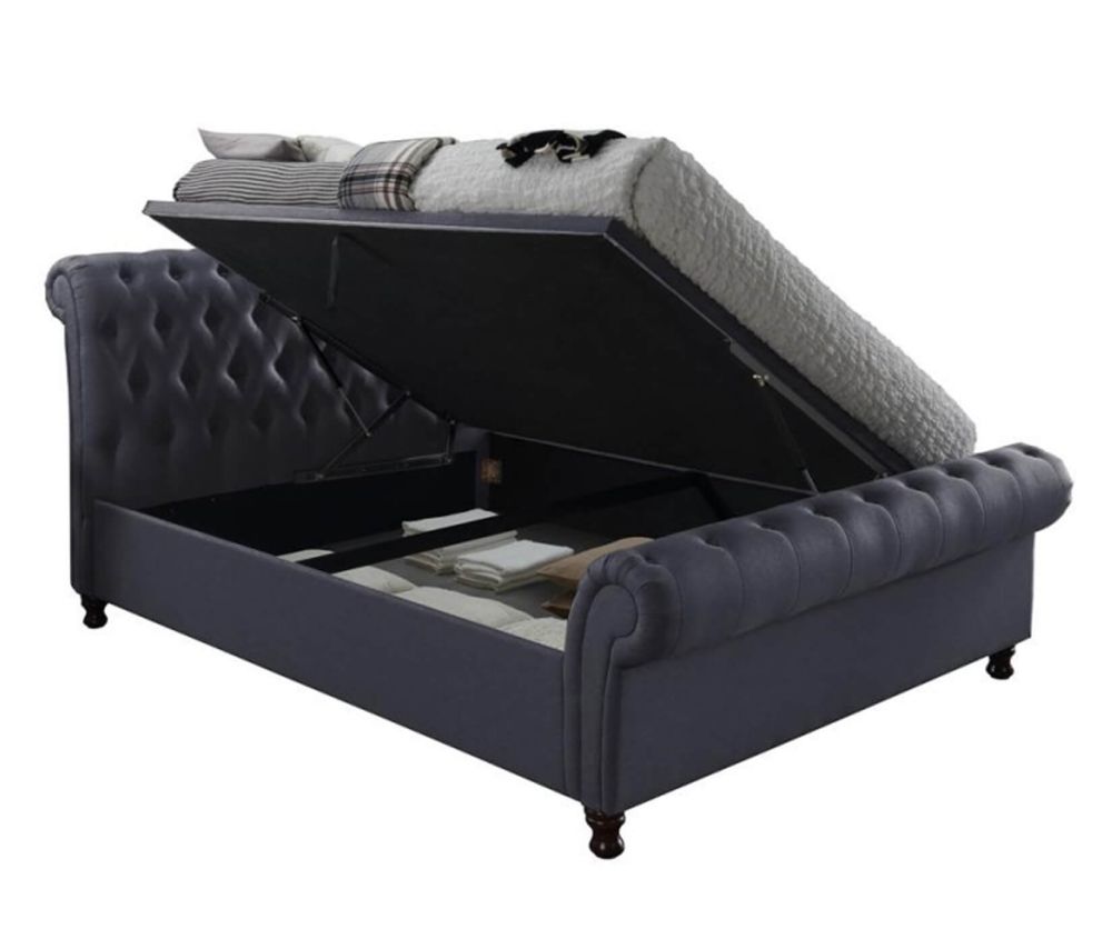 Birlea Furniture Castello Charcoal Fabric Side Ottoman Bed Frame