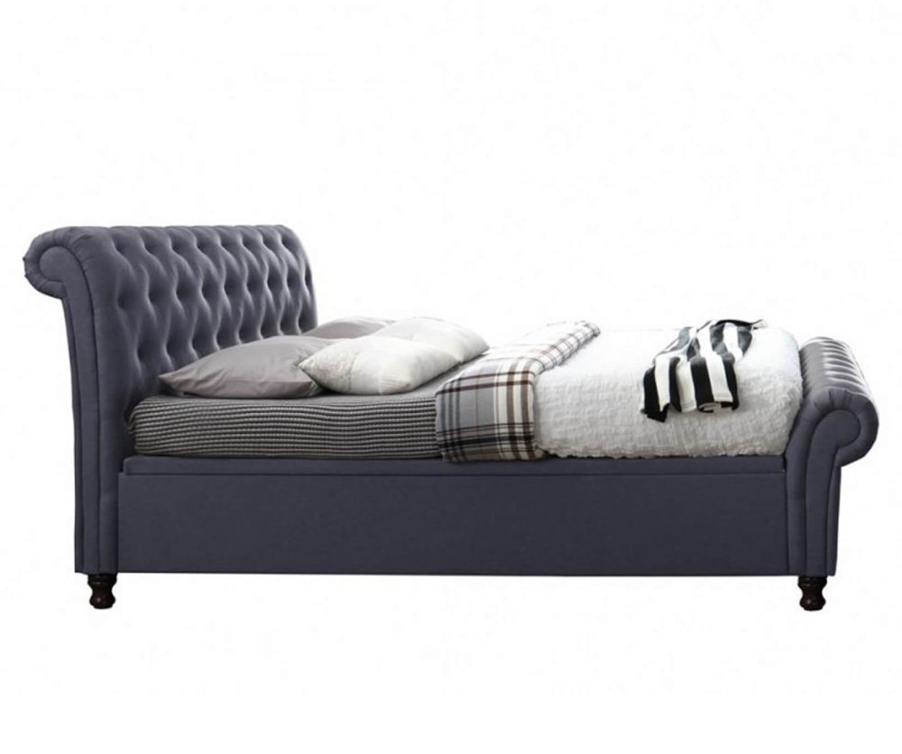 Birlea Furniture Castello Charcoal Fabric Side Ottoman Bed Frame