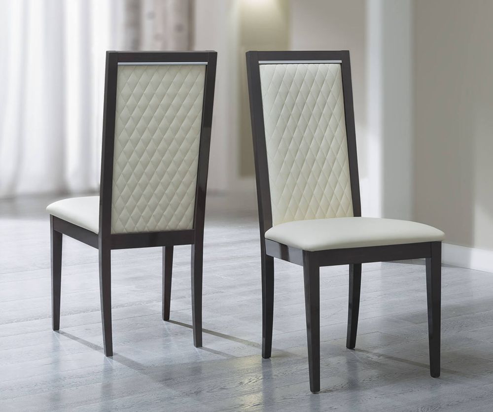 Camel Group Platinum Silver Birch Finish Rombi Dining Chair in Pair