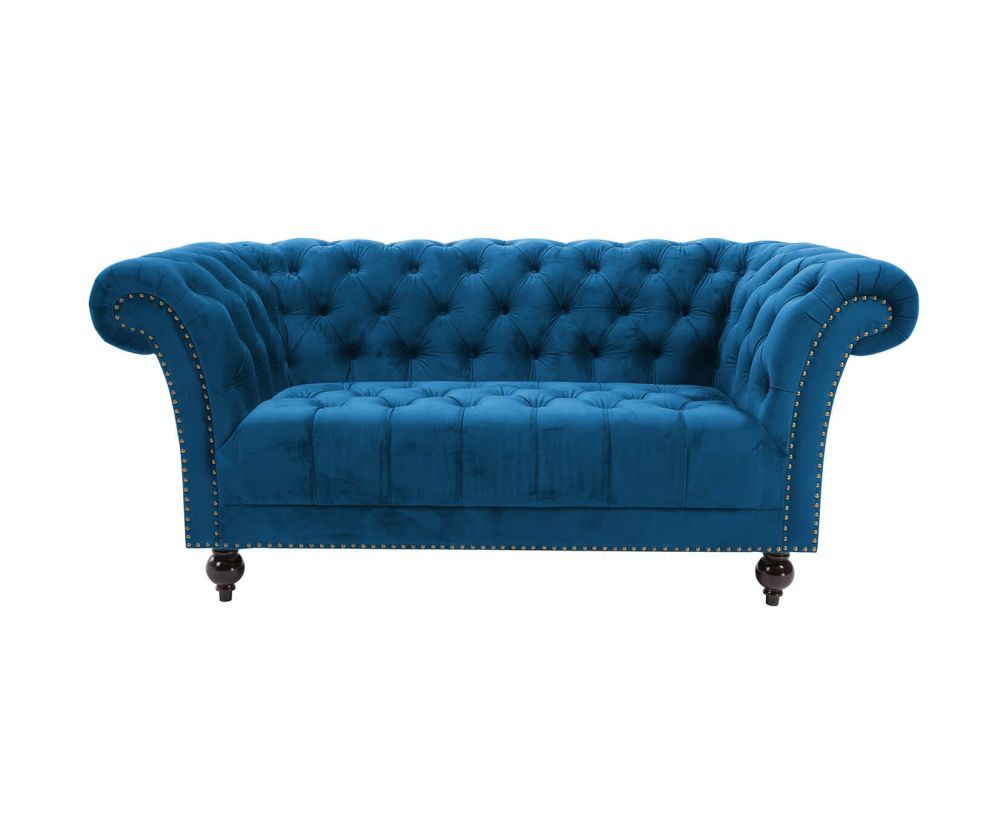 Birlea Furniture Chester Blue Fabric 2 Seater Sofa