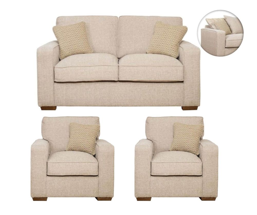 Buoyant Upholstery Chicago Pillow Back 2+1+1 Sofa Set