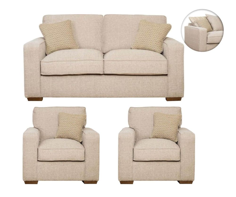 Buoyant Upholstery Chicago Pillow Back 3+1+1 Sofa Set