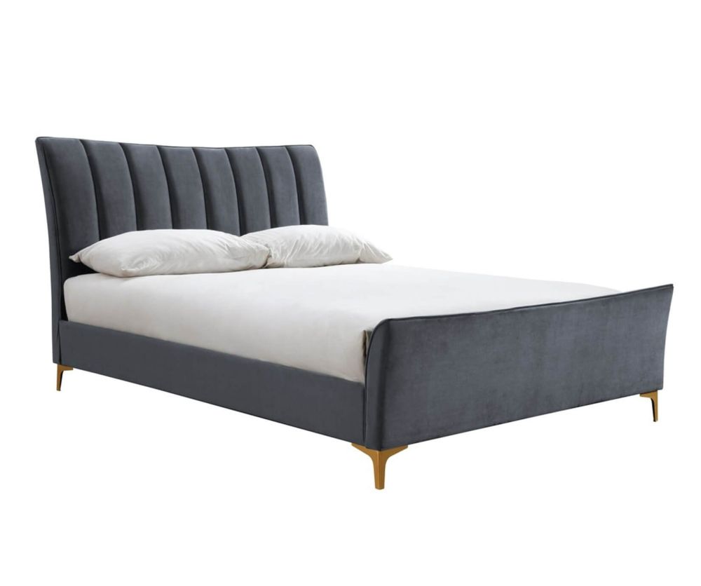 Birlea Furniture Clover Grey Velvet Fabric Bed Frame