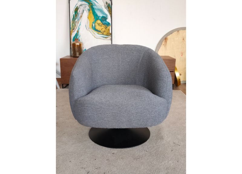 Furniture Link Club Grey Swivel Chair