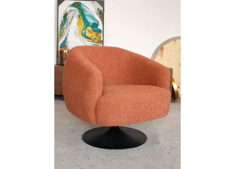 Furniture Link Club Rust Swivel Chair