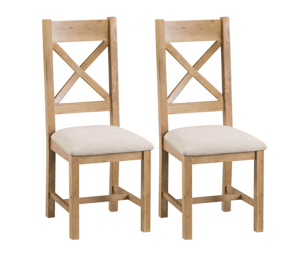 FD Essential Coventry Cross Back Fabric Seat Dining Chair in Pair