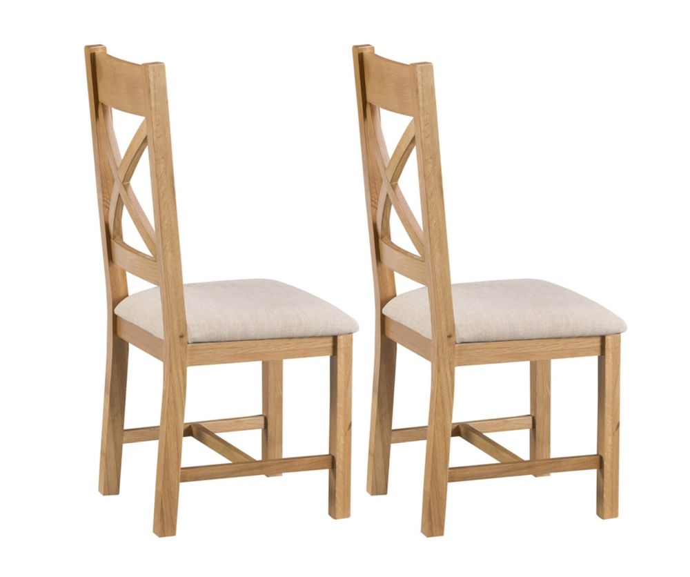 FD Essential Coventry Cross Back Fabric Seat Dining Chair in Pair