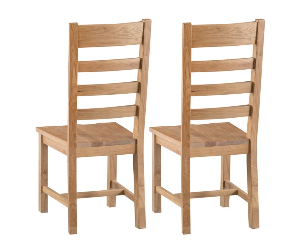 FD Essential Coventry Ladder Back Wooden Seat Dining Chair in Pair