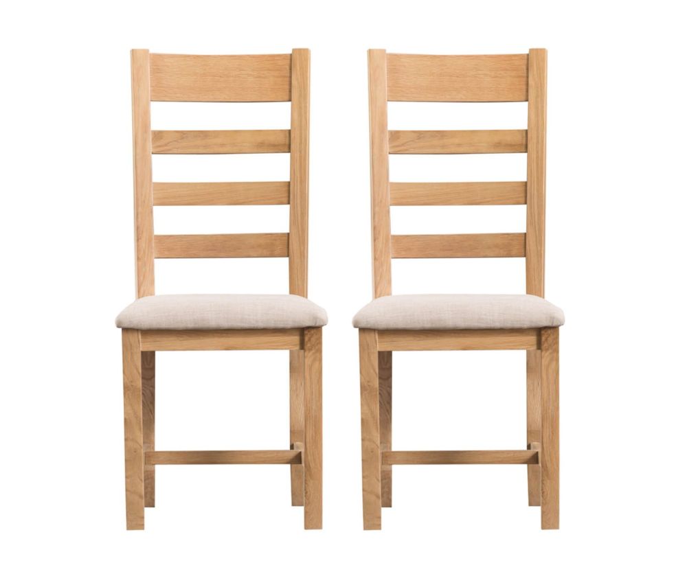 FD Essential Coventry Ladder Back Fabric Seat Dining Chair in Pair