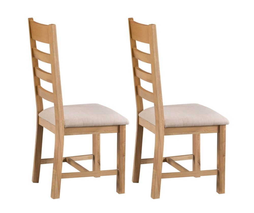 FD Essential Coventry Ladder Back Fabric Seat Dining Chair in Pair