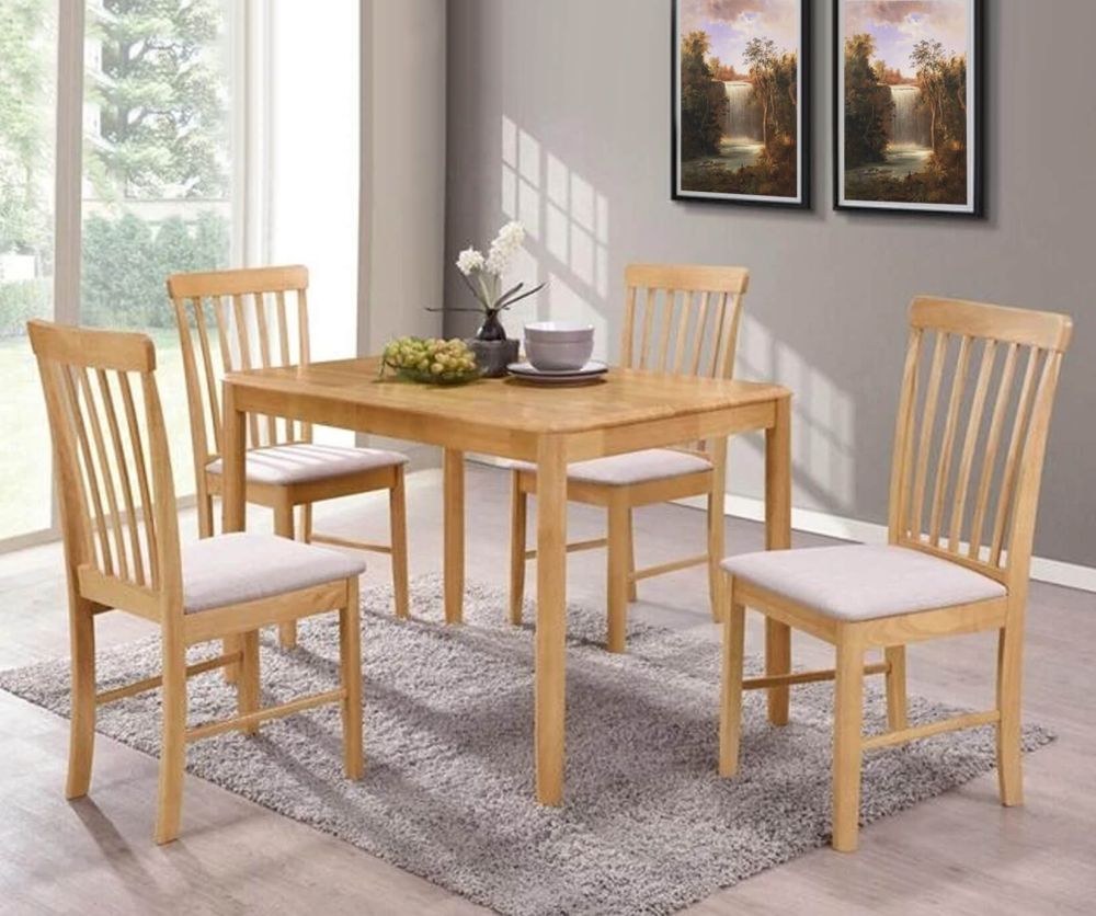 Annaghmore Cologne Light Oak Dining Table with 4 Chairs