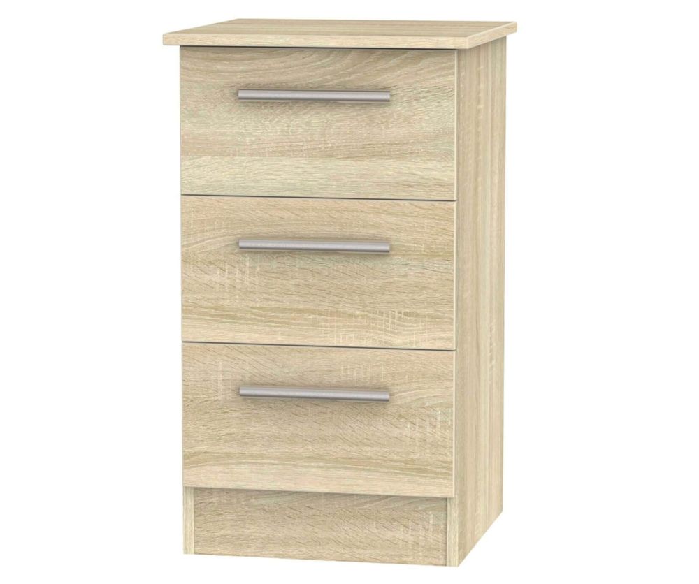 Welcome Furniture Contrast Bardolino 3 Drawer Locker Bedside Cabinet