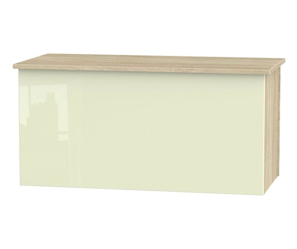 Welcome Furniture Contrast High Gloss Cream And Bardolino Blanket Box