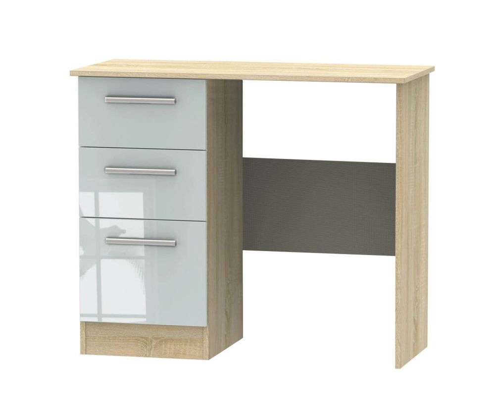Welcome Furniture Contrast High Gloss Grey And Bardolino Vanity Dressing Table