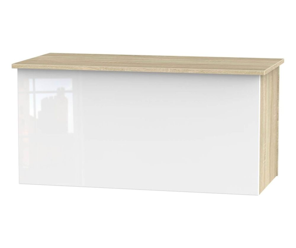 Welcome Furniture Contrast High Gloss White And Bardolino Blanket Box