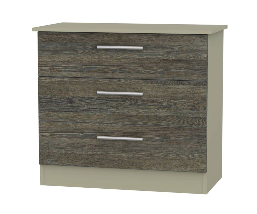 Welcome Furniture Contrast Panga And Mushroom 3 Drawer Chest