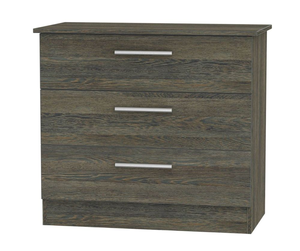 Welcome Furniture Contrast Panga Finish 3 Drawer Chest