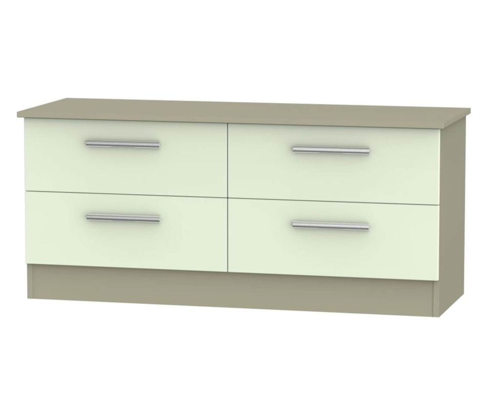 Welcome Furniture Contrast Vanilla and Mushroom 4 Drawer Bed Box
