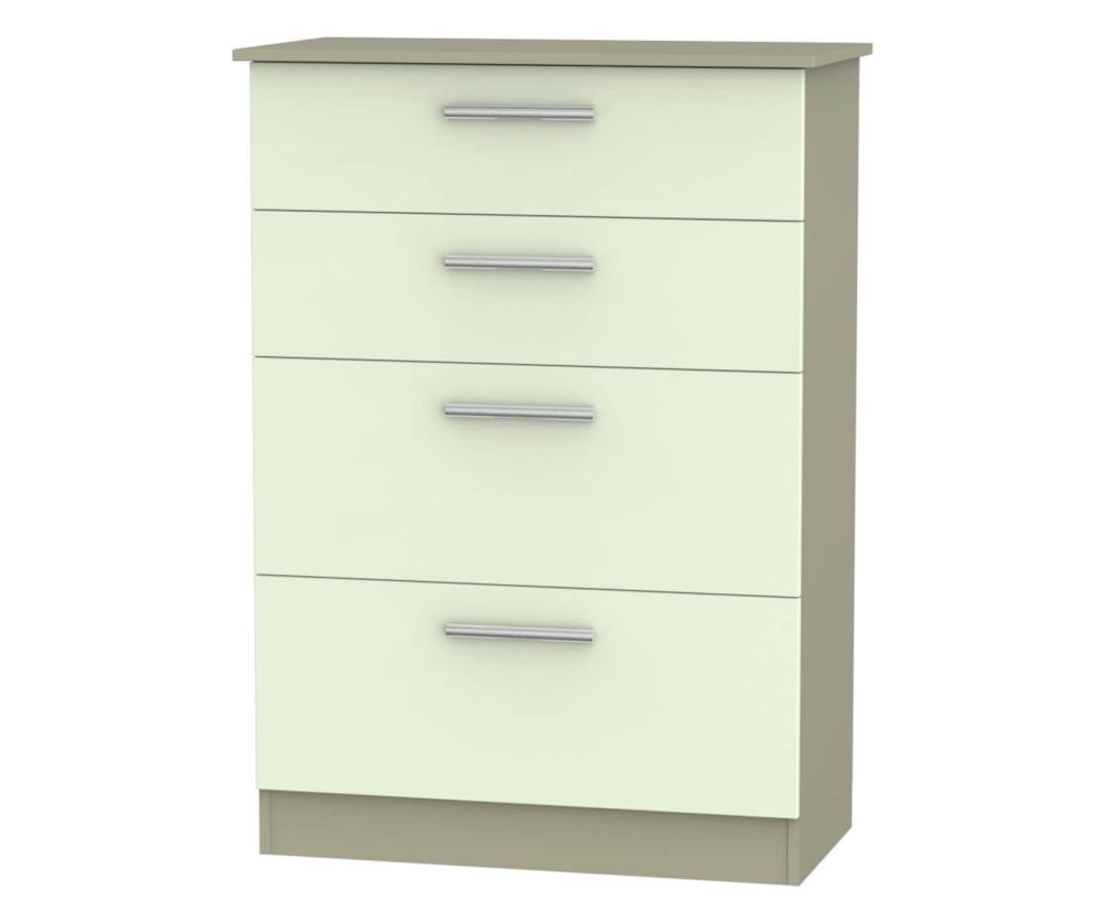 Welcome Furniture Contrast Vanilla and Mushroom 4 Drawer Deep Chest