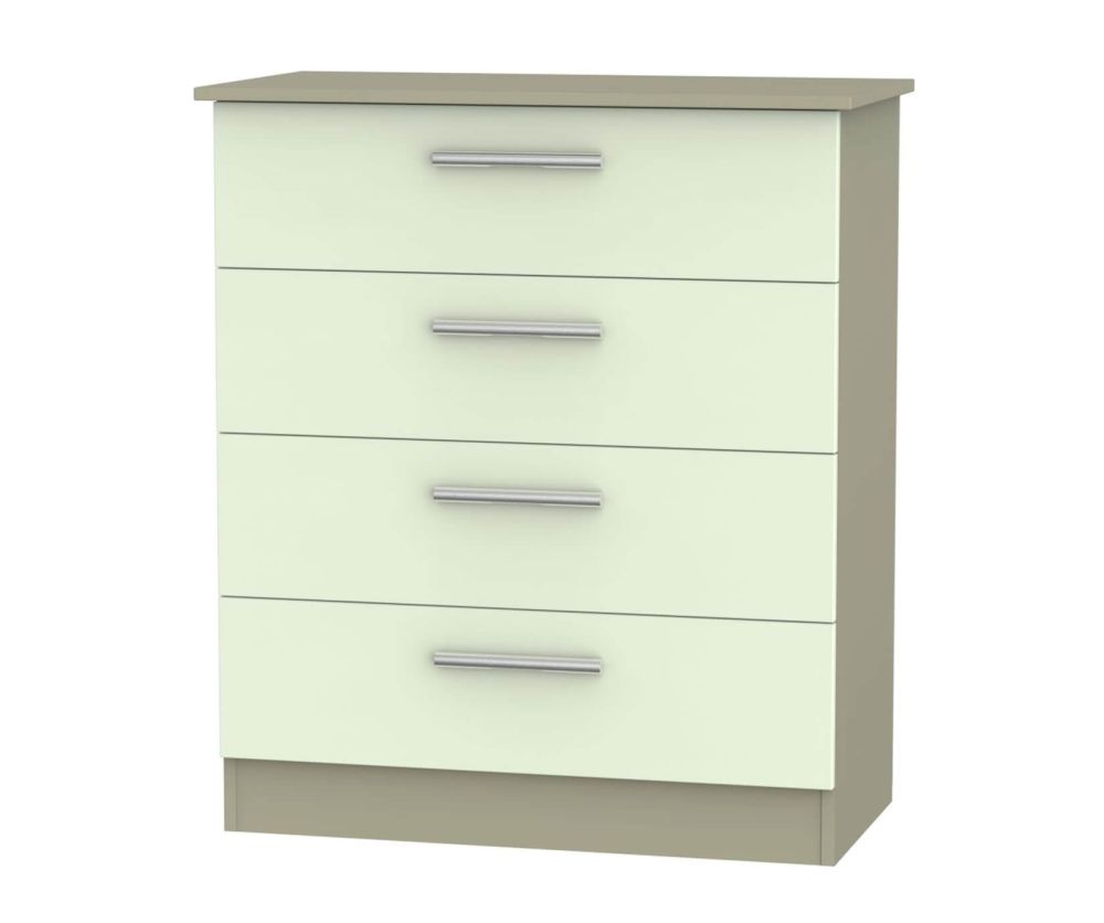 Welcome Furniture Contrast Vanilla and Mushroom 4 Drawer Chest