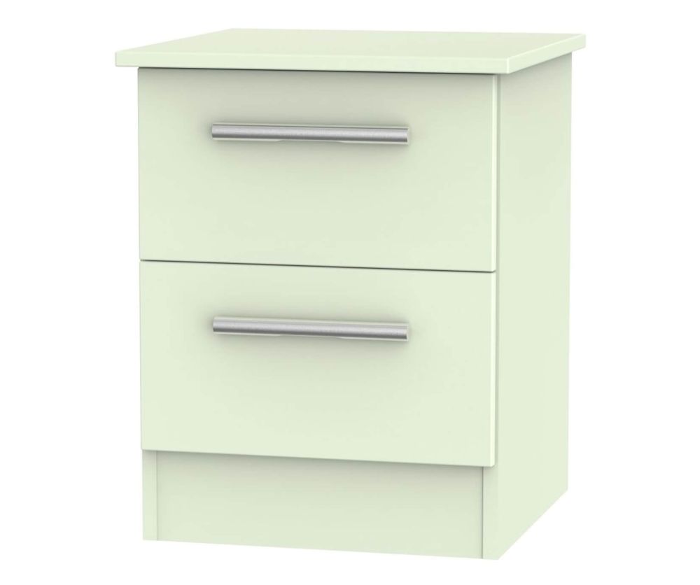 Welcome Furniture Contrast Vanilla 2 Drawer Locker Bedside Cabinet