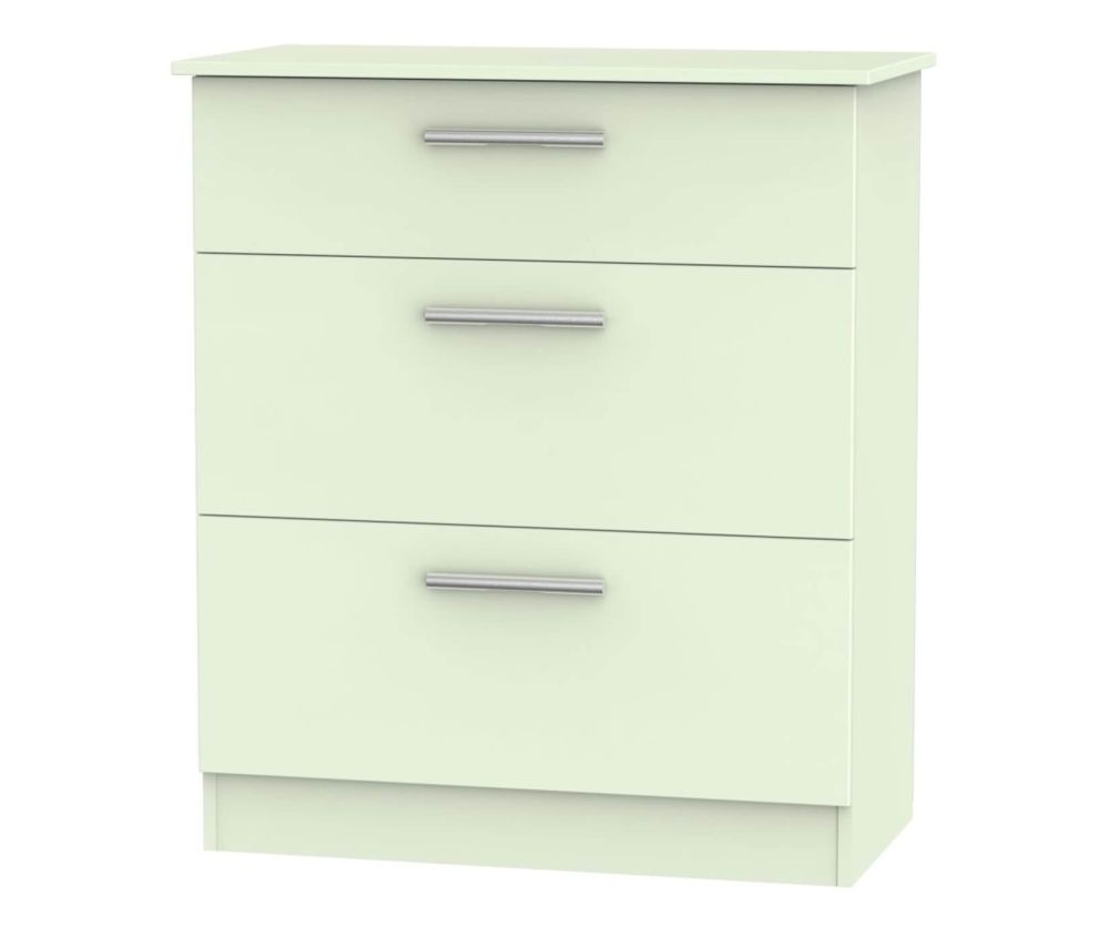 Welcome Furniture Contrast Vanilla 3 Drawer Deep Chest