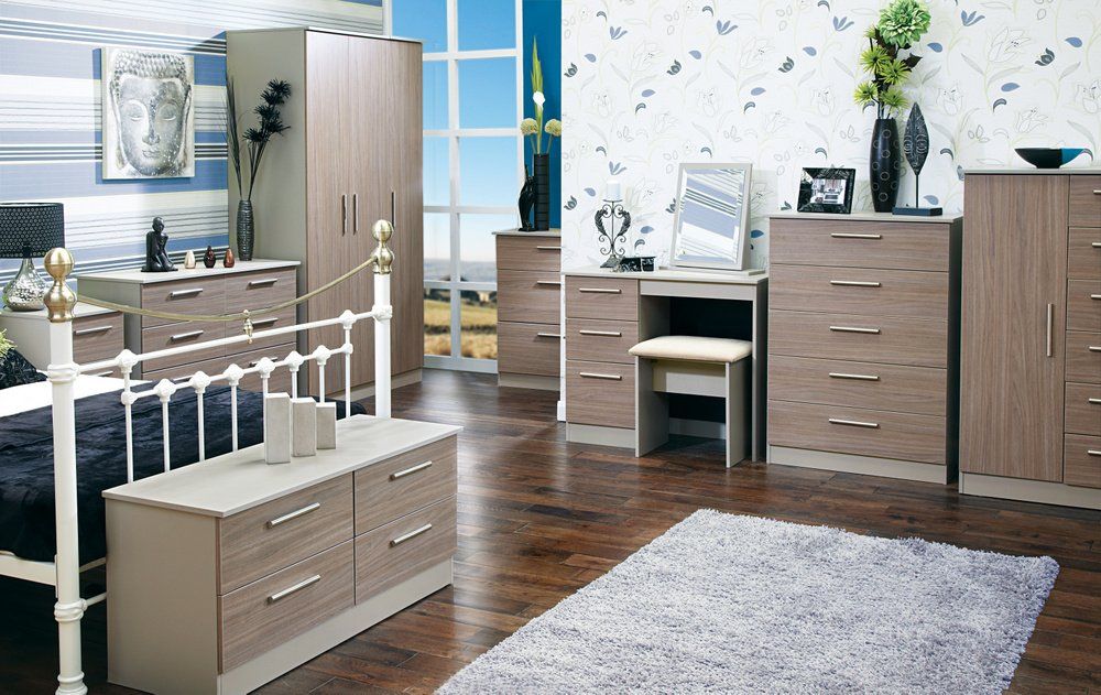 Welcome Furniture Contrast Tall Triple Wardrobe with Mirror