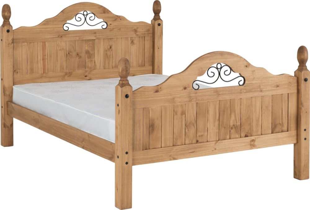 Seconique Corona Scroll Pine High Foot End Bed
